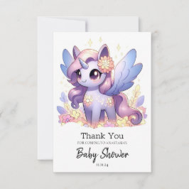 Fun Unicorn Baby shower Bedankkaart