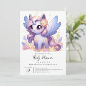 Fun Unicorn Baby shower Kaart (Staand voorkant)