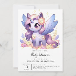 Fun Unicorn Baby shower Kaart
