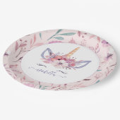 Fun Unicorn floral waterverf bord (Gekanteld)