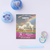 Fun Unicorn Foals Rainbow Fantasy Budget Flyer (Enkel)