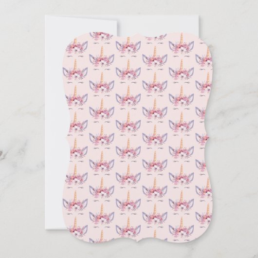 Fun Unicorn gezicht waterverf verjaardagsfeestje u Kaart (Achterkant)