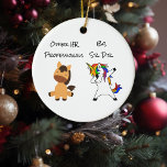 Fun Unicorn HR Human Resources Professional - Aang Keramisch Ornament<br><div class="desc">Dit ontwerp kan worden gepersonaliseerd door te kiezen past verdere optie aan. Je kunt ook overdragen naar andere objecten. Neem contact met me op via colorflowcreations@gmail.com of gebruik de chatoptie bovenaan de pagina als u dit ontwerp op een ander product wilt plaatsen of hulp nodig hebt. Bekijk meer van mijn...</div>