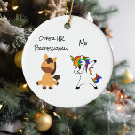 Fun Unicorn HR - professionals Keramisch Ornament<br><div class="desc">Dit ontwerp kan worden gepersonaliseerd door te kiezen past verdere optie aan. Je kunt ook overdragen naar andere objecten. Neem contact met me op via colorflowcreations@gmail.com of gebruik de chatoptie bovenaan de pagina als u dit ontwerp op een ander product wilt plaatsen of hulp nodig hebt. Bekijk meer van mijn...</div>