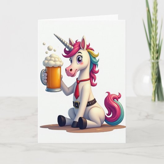 Fun Unicorn Party Time Card Kaart (Voorkant)