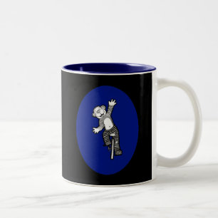 Fun Unicycle Monkey Tweekleurige Koffiemok
