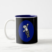 Fun Unicycle Monkey Tweekleurige Koffiemok (Links)