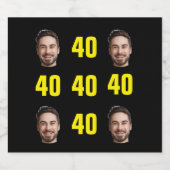 Fun Unique 40th Birthday Photo Cool Retro Bier Etiket (Enkel label)