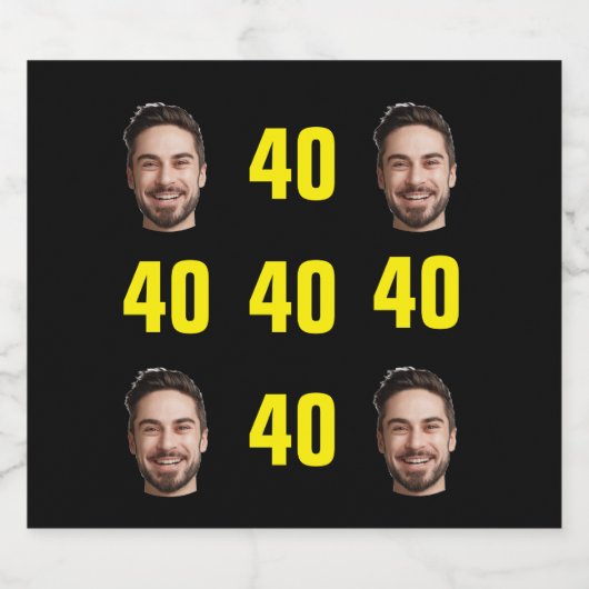 Fun Unique 40th Birthday Photo Cool Retro Bier Etiket (Enkel label)