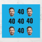 Fun Unique 40th Birthday Photo Cool Retro Bier Etiket (Enkel label)
