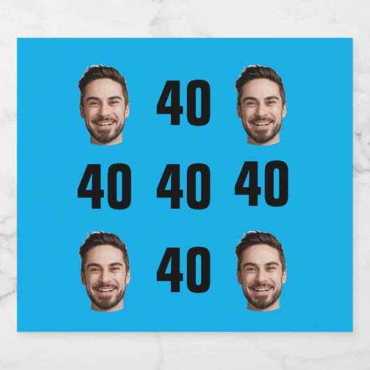 Fun Unique 40th Birthday Photo Cool Retro Bier Etiket (Enkel label)