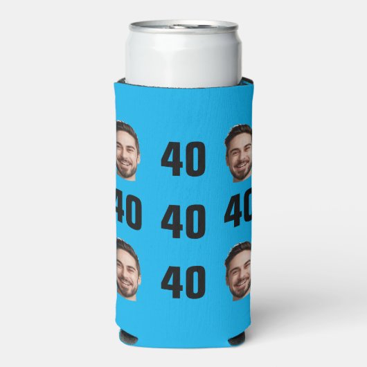 Fun Unique 40th Birthday Photo Cool Retro Seltzer Blikjeskoeler (Seltzer Voorkant)