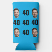 Fun Unique 40th Birthday Photo Cool Retro Seltzer Blikjeskoeler (Achterkant)