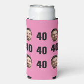 Fun Unique 40th Birthday Photo Cool Retro Seltzer Blikjeskoeler (Seltzer Voorkant)