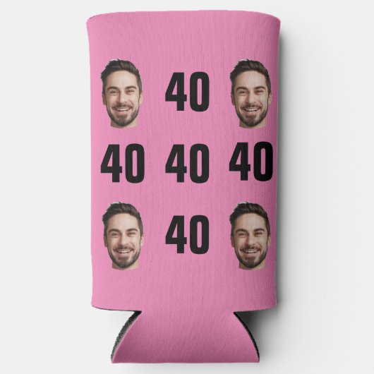 Fun Unique 40th Birthday Photo Cool Retro Seltzer Blikjeskoeler (Voorkant)