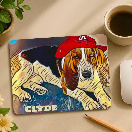 Fun Unique Custom Clyde Dog  Muismat