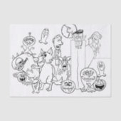 FUN UNIQUE HALLOWEEN MONSTER Tissue Paper Tissuepapier (Voorkant)