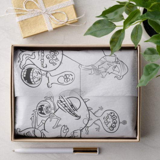 FUN UNIQUE HALLOWEEN MONSTER Tissue Paper Tissuepapier (Geschenk)