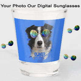 Fun Unique Pets Dog and Cat Sunglasses Photo Blue Shot Glas