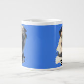 Fun Unique Pug Sunglasses Dog Dad Lover Photo Blue Grote Koffiekop (Voorkant)