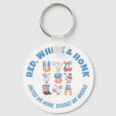Fun USA Goose ROOD WIT EN HONK 4 juli Sleutelhanger (Voorkant)