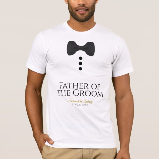 Fun Vader van het Groom Black Stropdas Wedding T-s T-shirt (Voorkant)