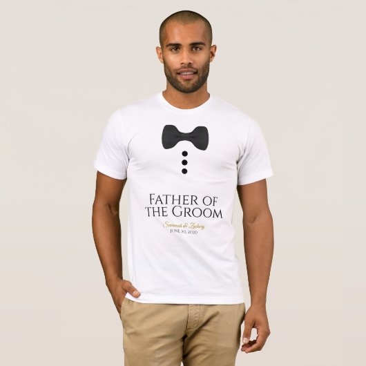 Fun Vader van het Groom Black Stropdas Wedding T-s T-shirt (Voorkant volledig)