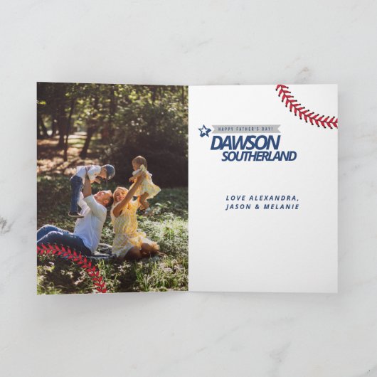 Fun Vaderdag Honkbal Lover Fotomagazine Kaart (Binnen)