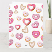 Fun Valentijn houdt meer van dan donuts illustrati Bedankkaart (Achterkant)