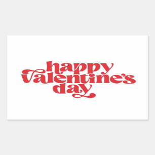 Fun Valentijnsdag-typografische vormgeving Rechthoekige Sticker