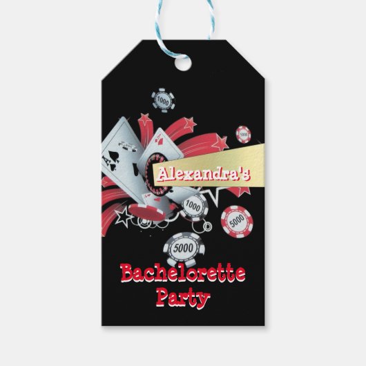 Fun Vegas poker casino chip bachelorette party Cadeaulabel (Voorkant)