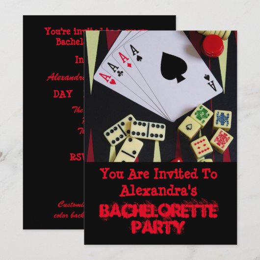 Fun Vegas style gambling bachelorette party Kaart (Voorkant / Achterkant)