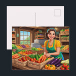 Fun vegetable vendor any purpose  briefkaart<br><div class="desc">Fun vegetable vendor any purpose postcard</div>
