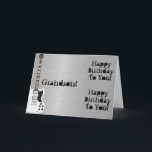 Fun, verjaardagsgroet voor kleinzoon, witte gitaar kaart<br><div class="desc">Een witte gitaar op grijs,  klaar om elke rocker kleinzoon een gelukkige verjaardag te wensen. Mijn grappige geestelijken.</div>
