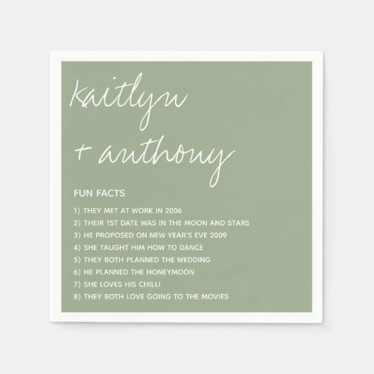 Fun vertelt over de moderne Passen getrouwd Servet (Voorkant)