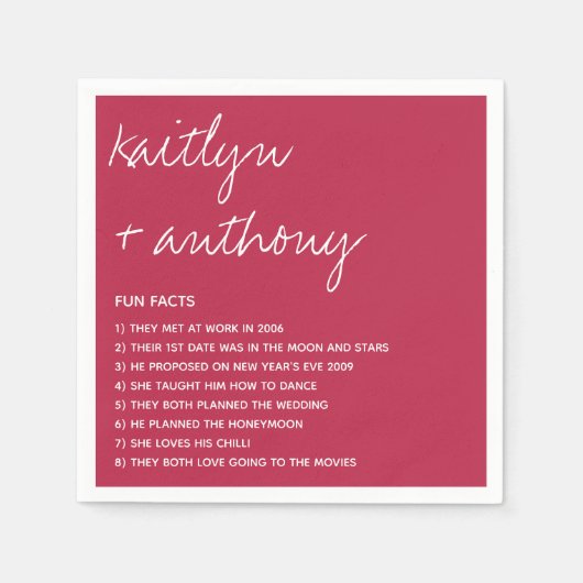 Fun vertelt over de moderne Passen getrouwd Servet (Voorkant)