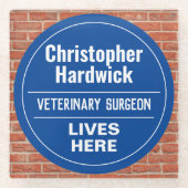 Fun Veterinary Surgeon Wall Plaque Style Glazen Onderzetter (Voorkant)