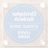 Fun Veterinary Surgeon Wall Plaque Style Glazen Onderzetter (Achterkant)