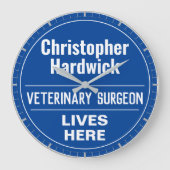 Fun Veterinary Surgeon Wall Plaque Style Grote Klok (Voorkant)