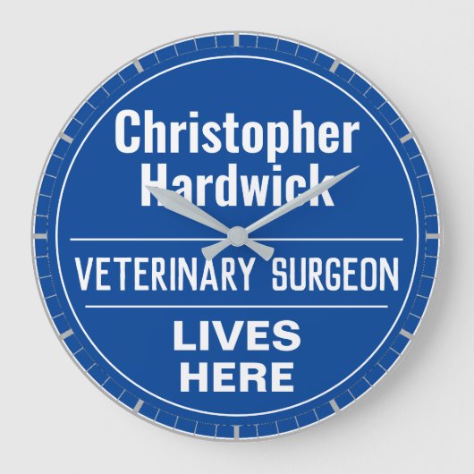 Fun Veterinary Surgeon Wall Plaque Style Grote Klok (Voorkant)