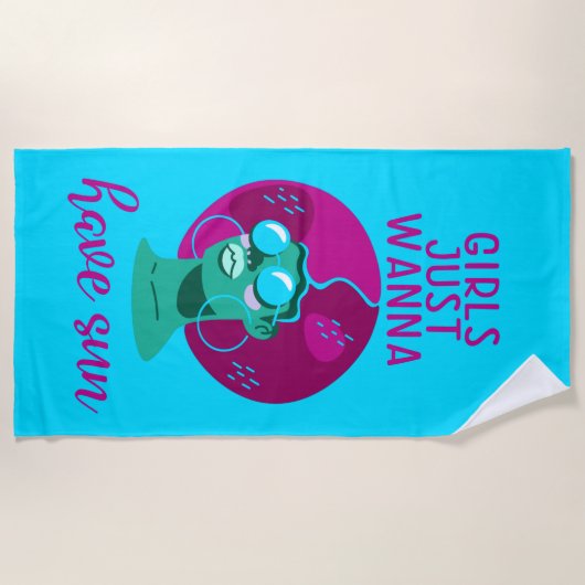 Fun Vibrant Colorful Summer Strandlaken (Voorkant)