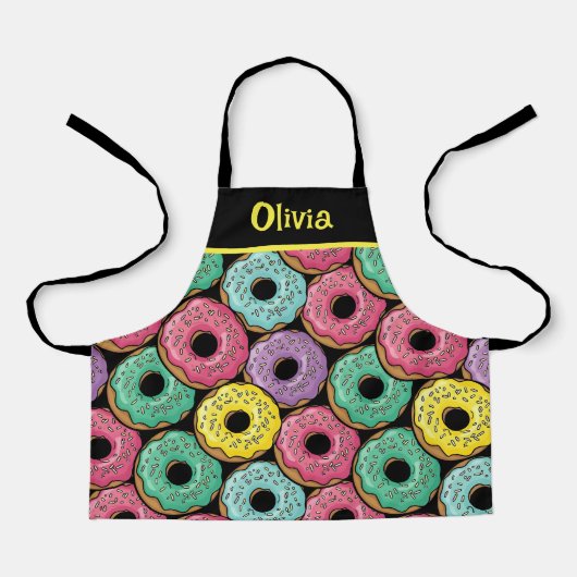 Fun Vibrant Glazed Donuts Schort (Voorkant)