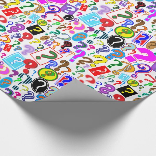 Fun Vibrant Pattern of Vraag Marks Cadeaupapier (Hoek)