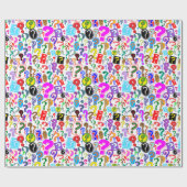 Fun Vibrant Pattern of Vraag Marks Cadeaupapier (Vlak)