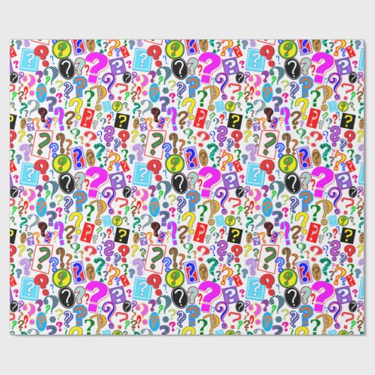 Fun Vibrant Pattern of Vraag Marks Cadeaupapier (Vlak)