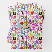 Fun Vibrant Pattern of Vraag Marks Inpakpapier Vel (In situ)