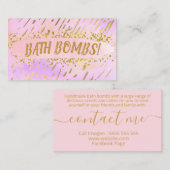 Fun Vibrant Roze en Gold Handmade Bath Bomb Visitekaartje (Voorkant / Achterkant)