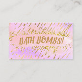 Fun Vibrant Roze en Gold Handmade Bath Bomb Visitekaartje (Voorkant)