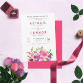 Fun Vibrant Violet Fuchsia Floral Kaart