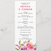 Fun Vibrant Violet Fuchsia Floral Programmakaart (Voorkant)